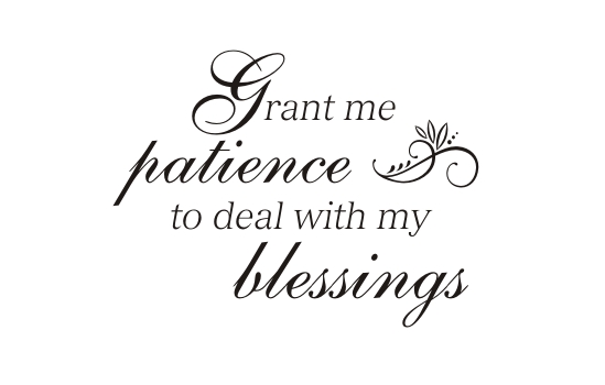 GRANT ME PATIENCE TO DEAL WITH MY BLESSINGS Wall Decal Quote Words Lettering 
