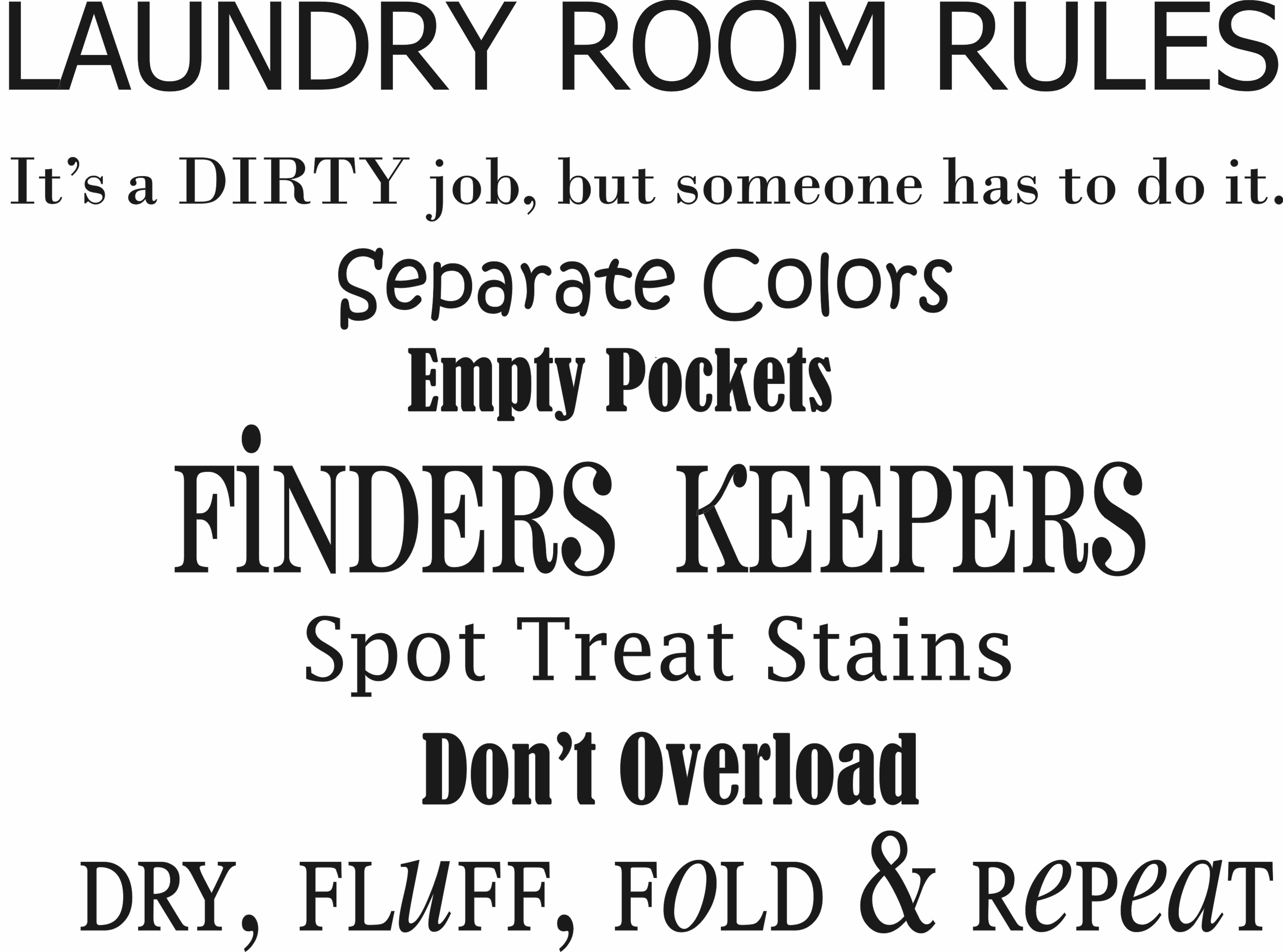 Laundry Room Rules Quote The Walls